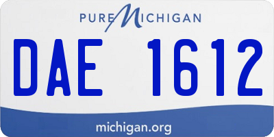 MI license plate DAE1612
