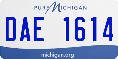MI license plate DAE1614
