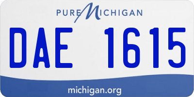 MI license plate DAE1615