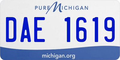 MI license plate DAE1619