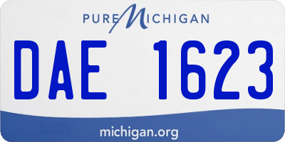 MI license plate DAE1623