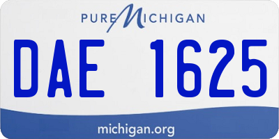 MI license plate DAE1625