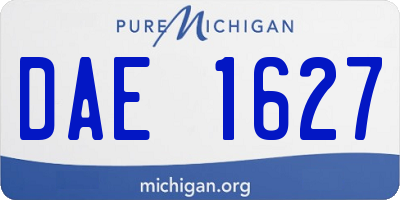 MI license plate DAE1627