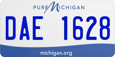 MI license plate DAE1628