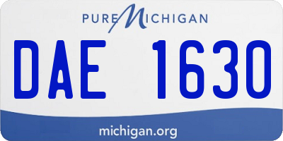 MI license plate DAE1630