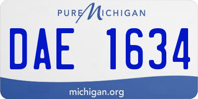 MI license plate DAE1634
