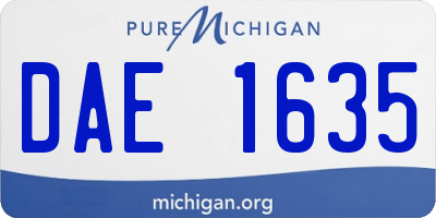 MI license plate DAE1635