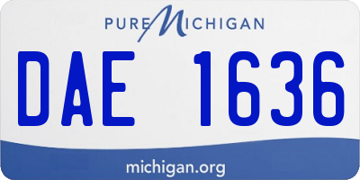 MI license plate DAE1636