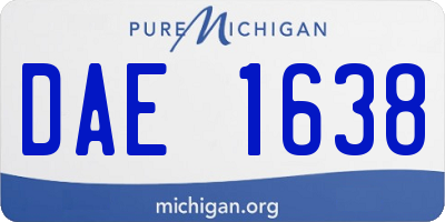 MI license plate DAE1638