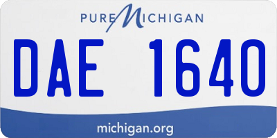 MI license plate DAE1640