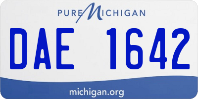 MI license plate DAE1642