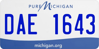 MI license plate DAE1643