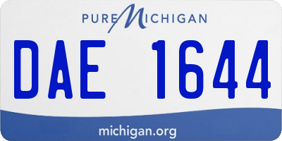 MI license plate DAE1644
