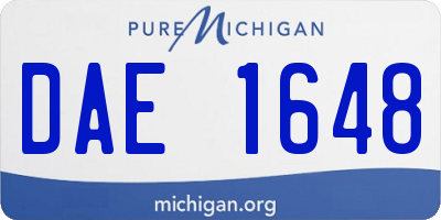 MI license plate DAE1648