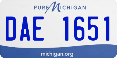 MI license plate DAE1651