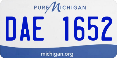 MI license plate DAE1652