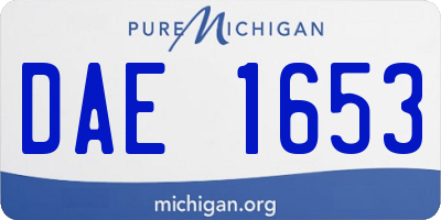 MI license plate DAE1653