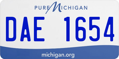 MI license plate DAE1654