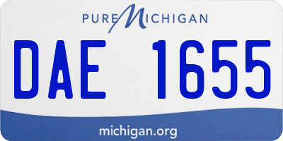 MI license plate DAE1655