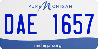 MI license plate DAE1657