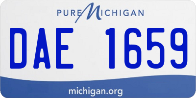 MI license plate DAE1659