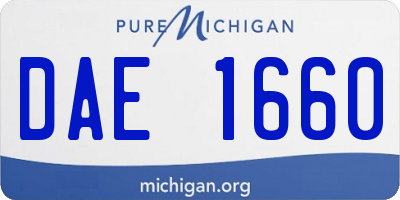 MI license plate DAE1660