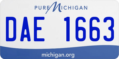 MI license plate DAE1663
