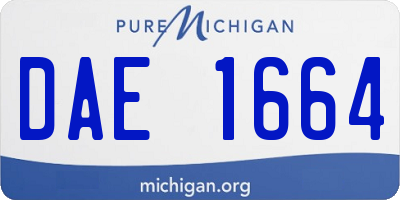 MI license plate DAE1664