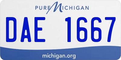 MI license plate DAE1667