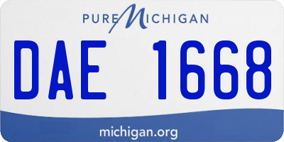 MI license plate DAE1668