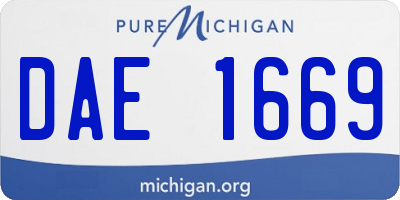MI license plate DAE1669