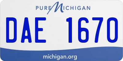 MI license plate DAE1670