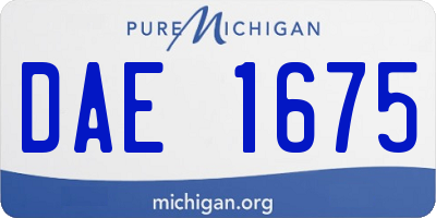 MI license plate DAE1675