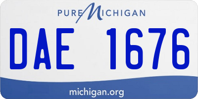MI license plate DAE1676