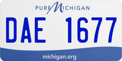 MI license plate DAE1677