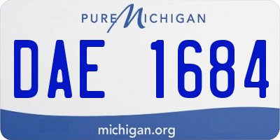 MI license plate DAE1684
