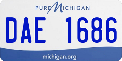 MI license plate DAE1686