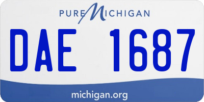 MI license plate DAE1687