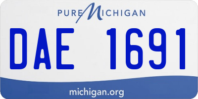 MI license plate DAE1691
