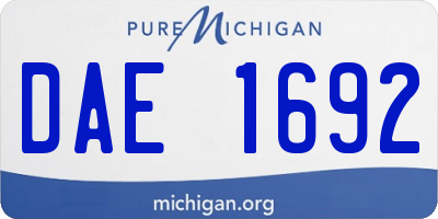 MI license plate DAE1692