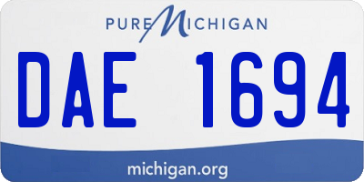 MI license plate DAE1694