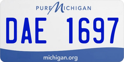 MI license plate DAE1697