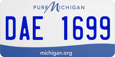 MI license plate DAE1699