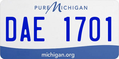 MI license plate DAE1701