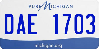 MI license plate DAE1703