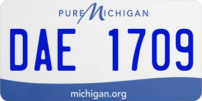 MI license plate DAE1709
