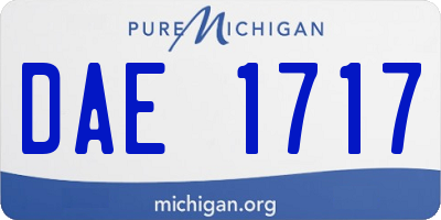 MI license plate DAE1717