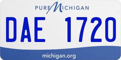 MI license plate DAE1720