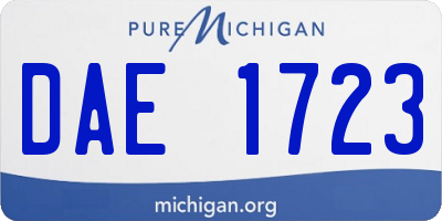 MI license plate DAE1723