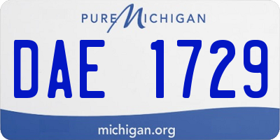 MI license plate DAE1729